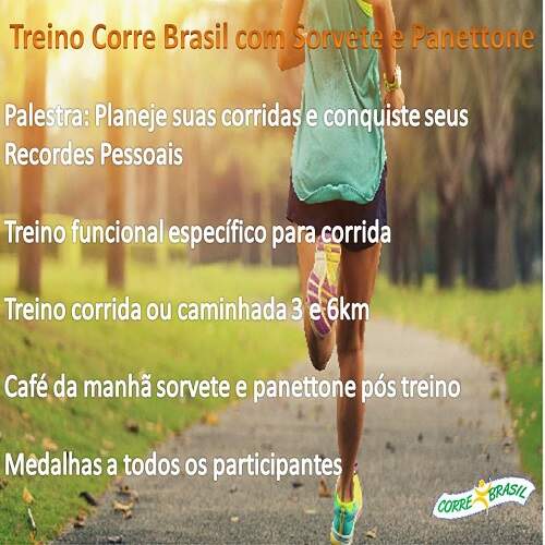 Treino Corre Brasil com Sorvete e Panettone