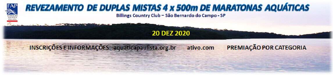 Revezamento de Duplas Mistas 4x500m de Maratonas Aquáticas 2020